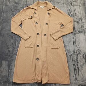 Cabi Camel Tan‎ Cardigan Women's Large Sweater Duster Long Open Front